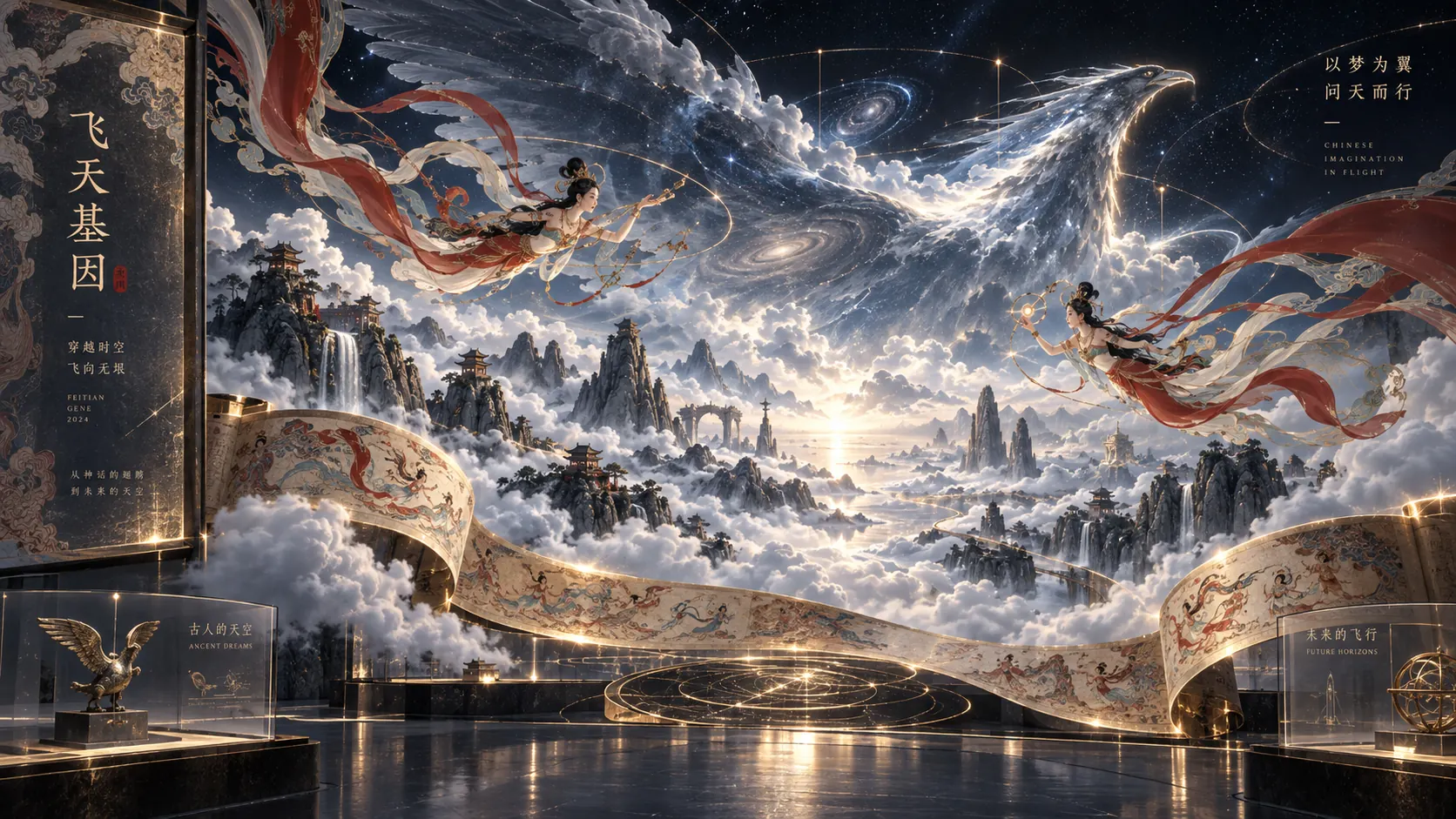 飞天、鲲鹏与卷轴展馆概念图